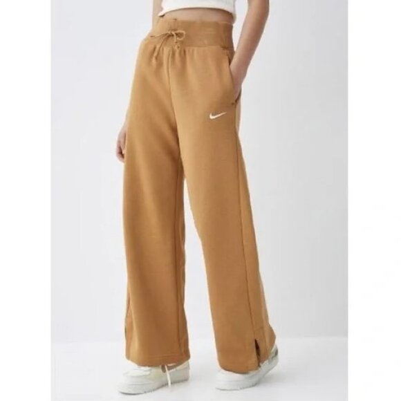 Nike Phoenix Fleece High Waist Wide Leg Pants L - Picture 1 of 9